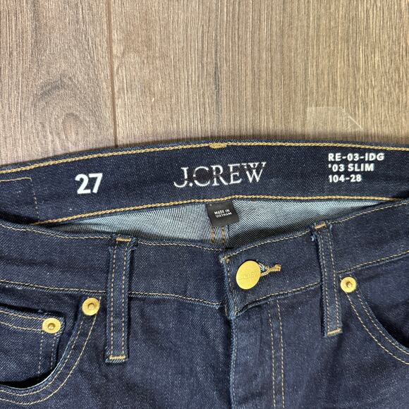 J.Crew 2003 Slim Jean Womens 27 Blue/Rinse Mid-Rise Super Stretch Zip Fly CC539 - Picture 6 of 8